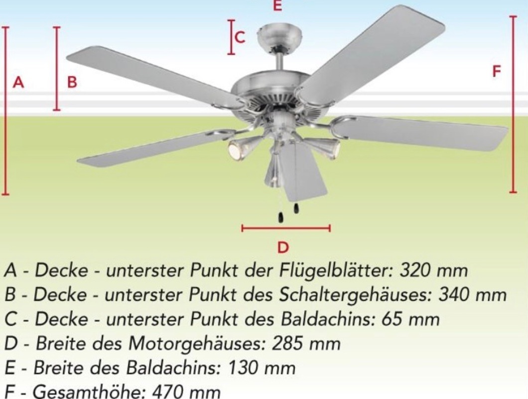 Pověšeni ventilátoru se světlem