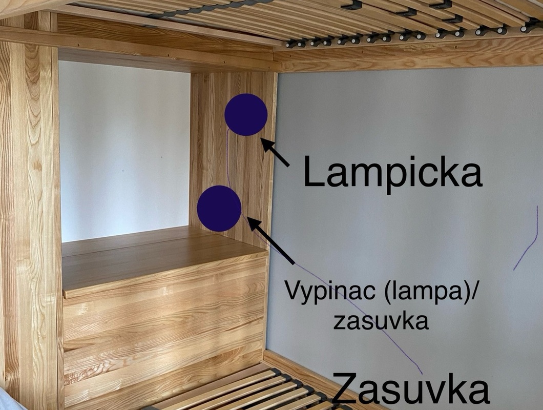 Zapojení lampiček (dětský pokoj)