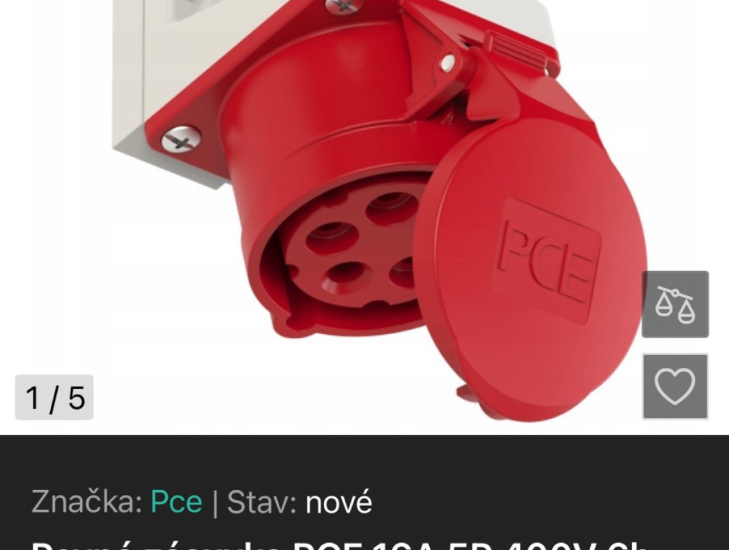 Výměna staré 3fázové zásuvky za novou CEE 16A/5P (pro nabíjení EV)